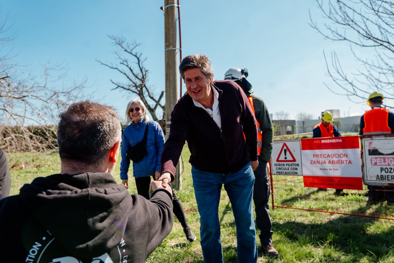 Roly Santacroce puso en marcha la obra que llevará gas natural a cuatro nuevos sectores de Funes